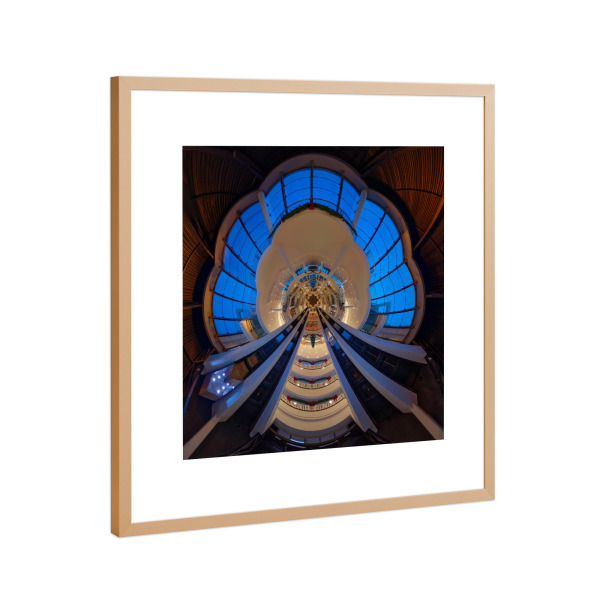 Poster mit Rahmen Kupfer "Co-Ca-Palace Atrium - Blue Sky" artboxONE - Städte,Reise,Abstrakt,Architektur,Reise / Länder