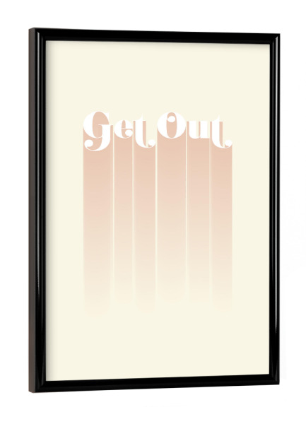 Poster mit schwarzem Rahmen "Aussteigen" artboxONE - Typografie,Lustig