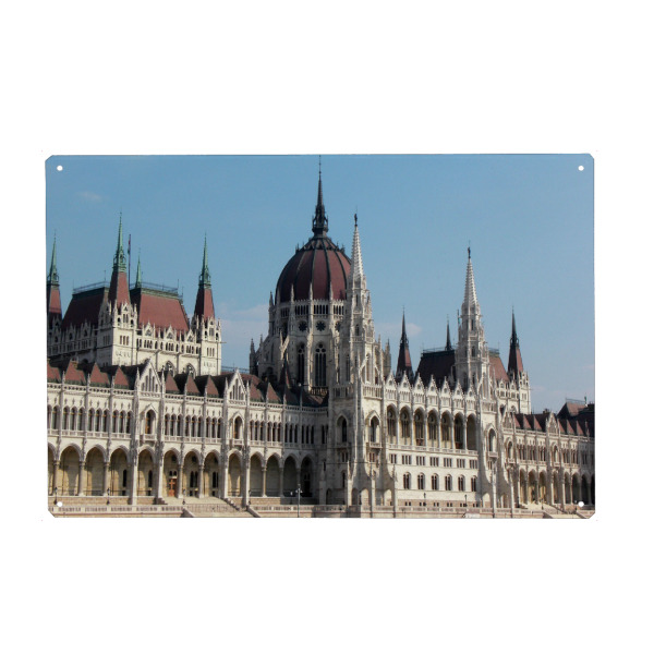 Metall Poster "Ungarisches Parlament @ Budapest" artboxONE - Reise,Architektur,Reise / Länder,Städte / Budapest