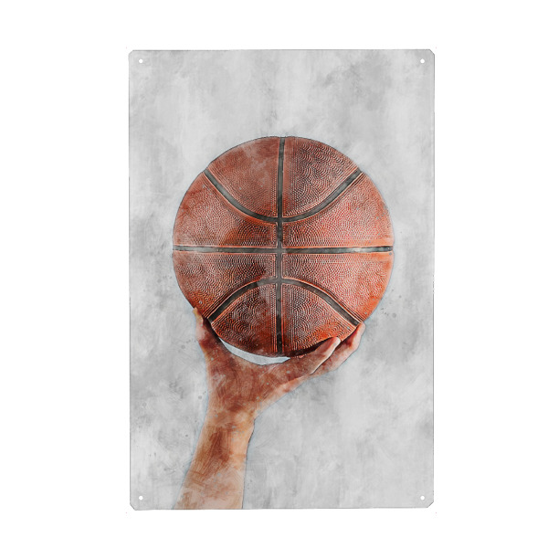 Metall Poster "Basketball (matart)" artboxONE - Sport - Basketball,Korb,Ball,Basketballspieler,Nba,Spieler,Mannschaft,Sport - Blechschild