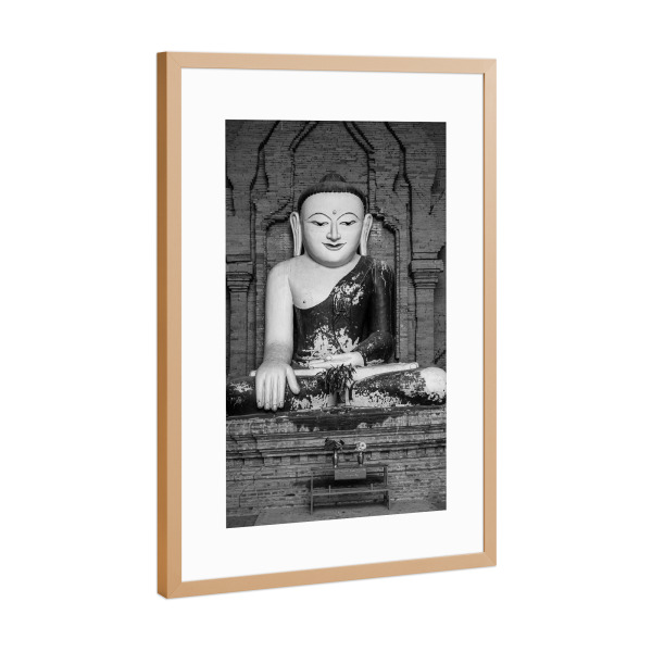 Poster mit Rahmen Kupfer "Buddhastatue" artboxONE - Architektur,Reise / Asien - Myanmar,Burma,Buddha,Buddhismus,Religion,Bagan,Tempel,Statue,Asien