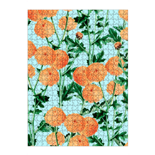 artboxONE Puzzle "Sommerblüte" artboxONE - Floral - Grafikdesign,Andere,Muster,Gerbera,Natur,Tropisch,Exotisch,Indisch,Tagetes,Blumen