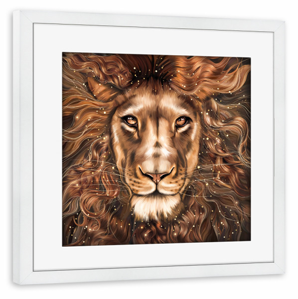 Poster mit Rahmen weiß "Leo Sternzeichen" artboxONE - Natur,Tiere