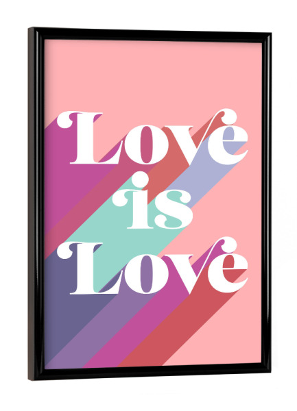 Poster mit schwarzem Rahmen "Liebe ist Liebesregenbogen" artboxONE - Typografie,Menschen,Liebe