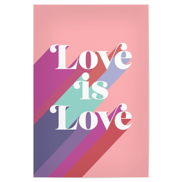 Poster "Liebe ist Liebesregenbogen" artboxONE - Typografie,Menschen,Liebe - Liebe ist liebe,Valentinstag,Stolz,Liebe,Zitat,Inspirierend,Typografie