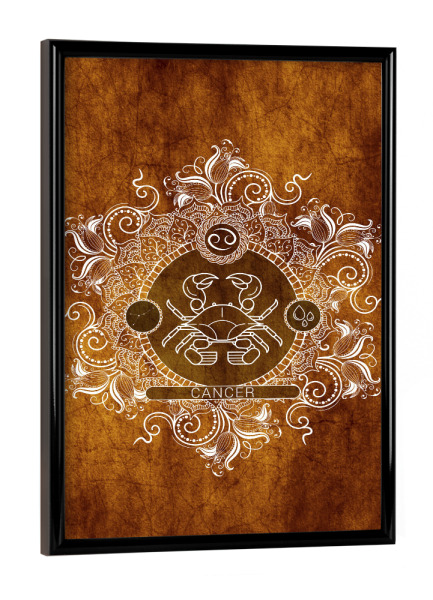 Poster mit schwarzem Rahmen "Tierkreis - Mandarine - Krebs" artboxONE - Natur,Floral,Abstrakt