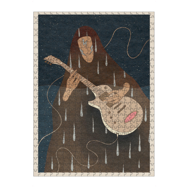 artboxONE Puzzle "Pink Priest - Electrico" artboxONE - Comic,Musik,Fiktion,Galaxy - Surrealismus,Person,Musik,Instrument,Musiker,Gitarre