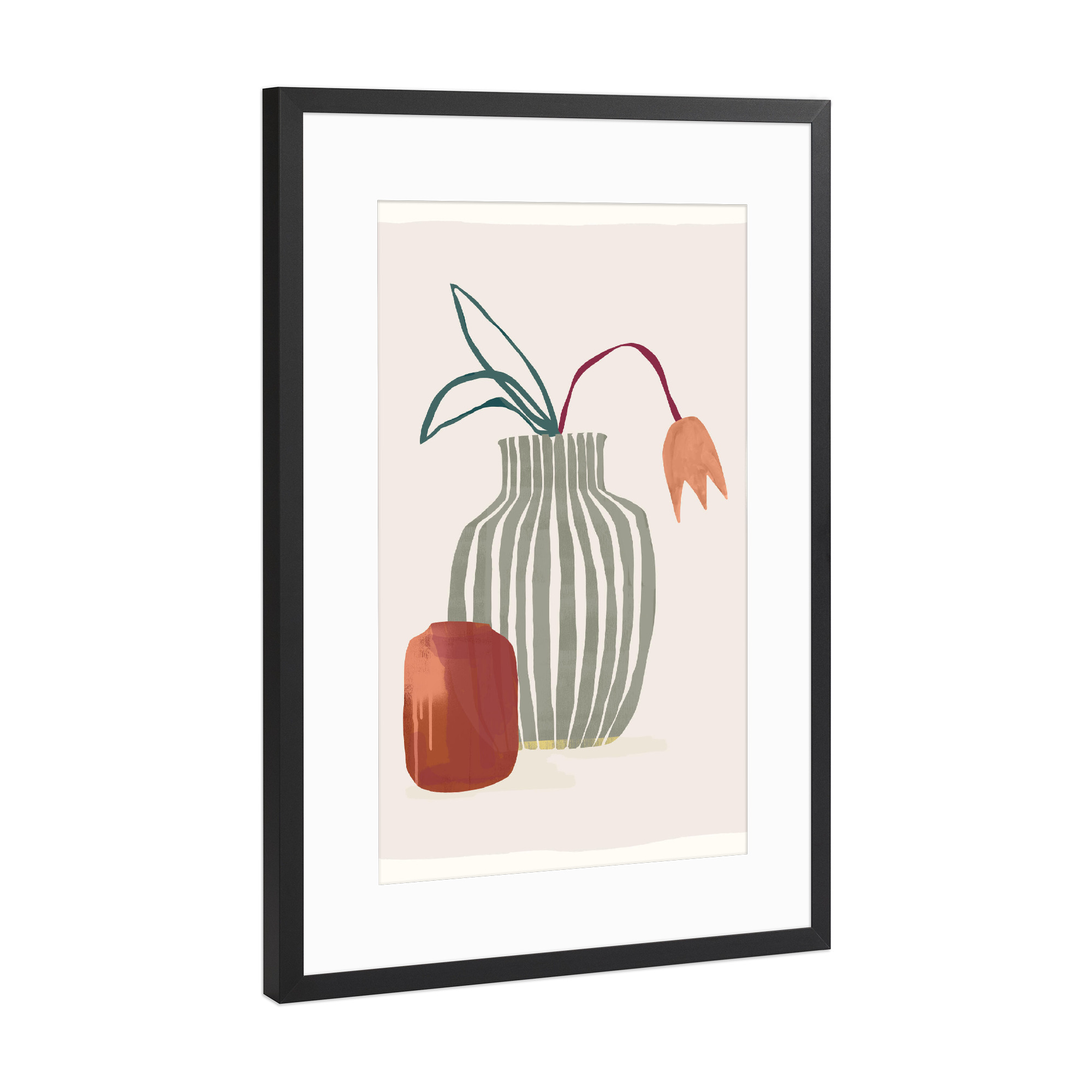 Poster mit Rahmen Schwarz (Metallic) "Abstrakte Tulpe Colorful" artboxONE - Natur,Floral,Abstrakt
