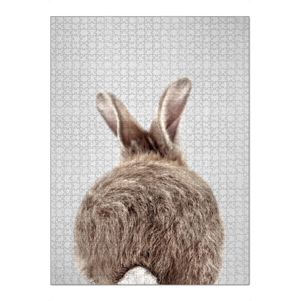Puzzle Ravensburger "Baby-Kaninchenschwanz - bunt" artboxONE - Natur,Für Kinder,Tiere,Liebe,Lustig