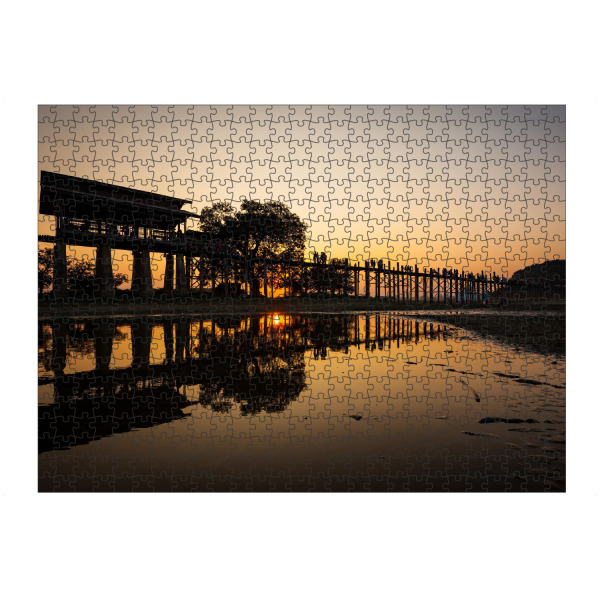 Puzzle Ravensburger "U Bein Brücke in Myanmar" artboxONE - Architektur