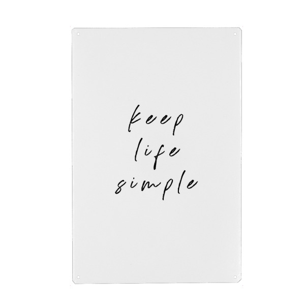 Holzbild "Keep Life Simple Minimal Typo" artboxONE - Typografie - Keep,Life,Simple,Typo,Typografie,Minimalistisch,Schwarzweiß,Beige