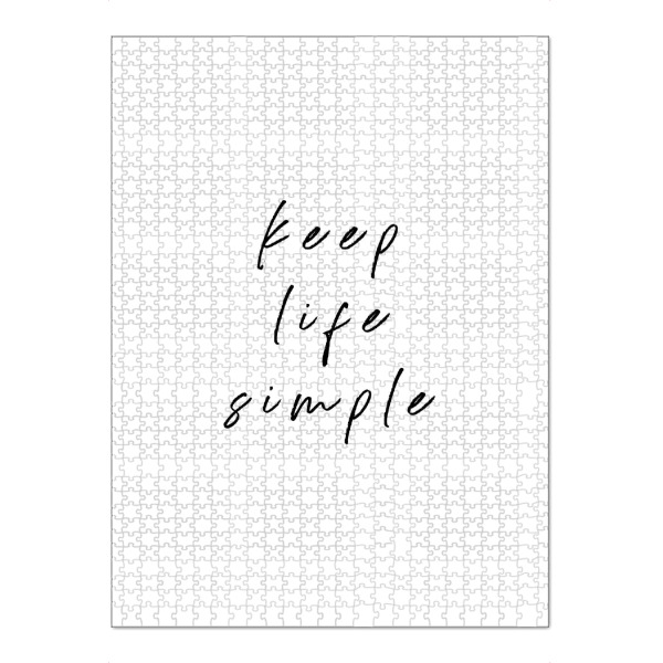 Puzzle Ravensburger "Keep Life Simple Minimal Typo" artboxONE - Typografie - Keep,Life,Simple,Typo,Typografie,Minimalistisch,Schwarzweiß,Beige