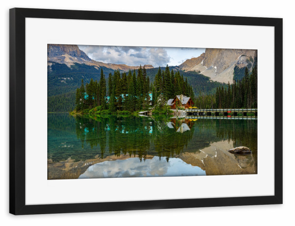 Poster mit Rahmen schwarz "Der Emerald See in Kanada" artboxONE - Natur,Reise - Kanada,Rocky mountains,Bergsee,Lake emerald,Natur,Landschaft