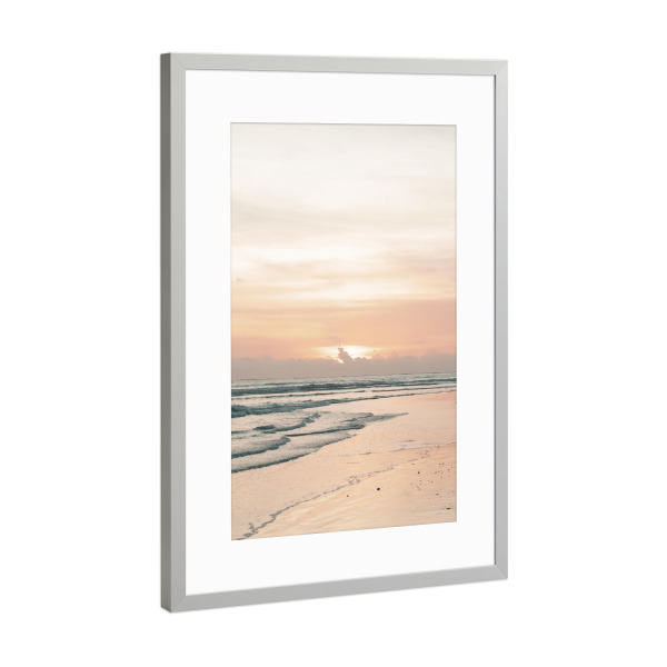 Poster mit Rahmen Silber "Strand und Sonnenuntergang" artboxONE - Natur,Reise,Reise / Strand und Meer