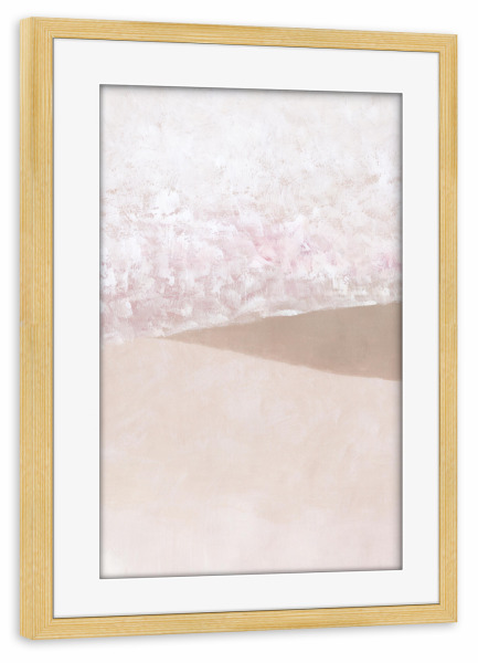 Poster mit Rahmen kiefer "Hi Landschaft" artboxONE - Abstrakt - Abstrakt,Landschaft,Malerisch,Striche,Textur,Diagonal,Warm,Neutral