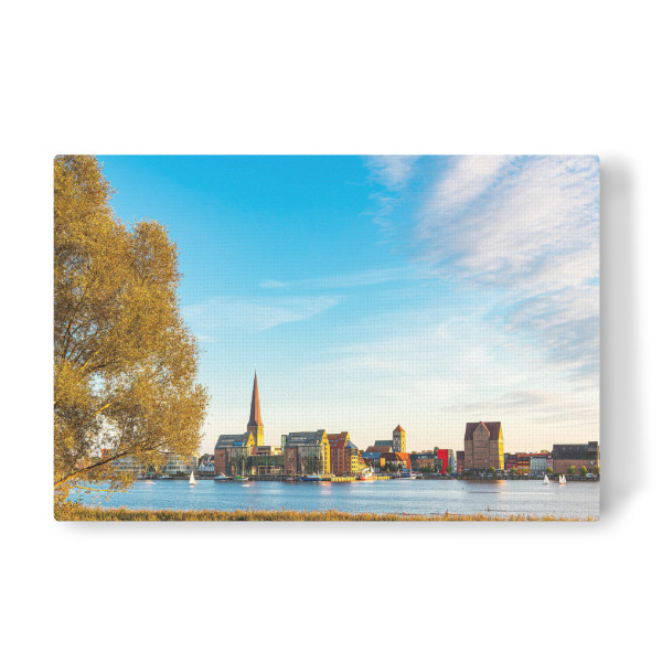 Leinwandbild "Baum, Schilf, Warnow, Rostock" artboxONE - Natur,Reise,Architektur,Städte / Weitere