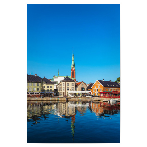 Poster "Wasser, Häuser, Kirche" artboxONE - Reise,Architektur,Reise / Strand und Meer,Reise / Länder,Städte / Weitere