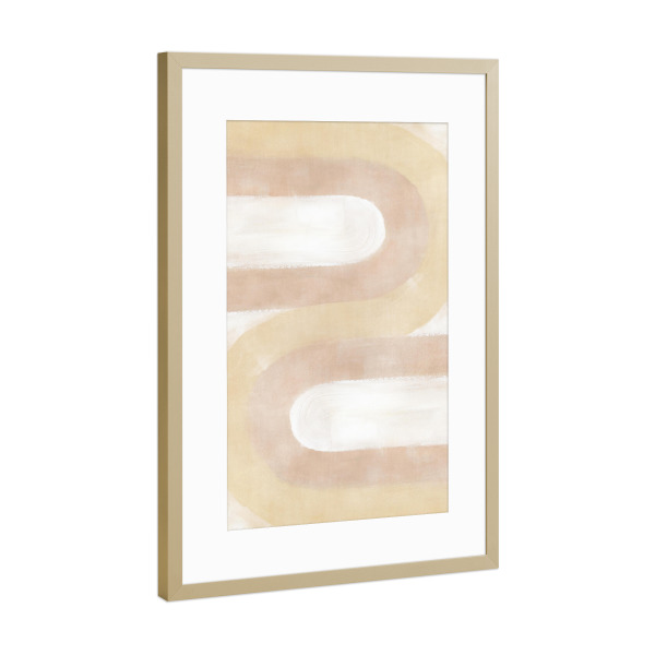 Poster mit Rahmen Gold "Myung winkt" artboxONE - Abstrakt - Formen,Geometrie,Bögen,Grafik,Boho,Böhmisch,Warm,Terrakotta,Ombre,Gradient