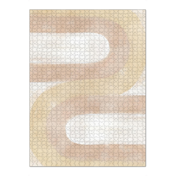 Puzzle Ravensburger "Myung winkt" artboxONE - Abstrakt - Formen,Geometrie,Bögen,Grafik,Boho,Böhmisch,Warm,Terrakotta,Ombre,Gradient - Bild formen