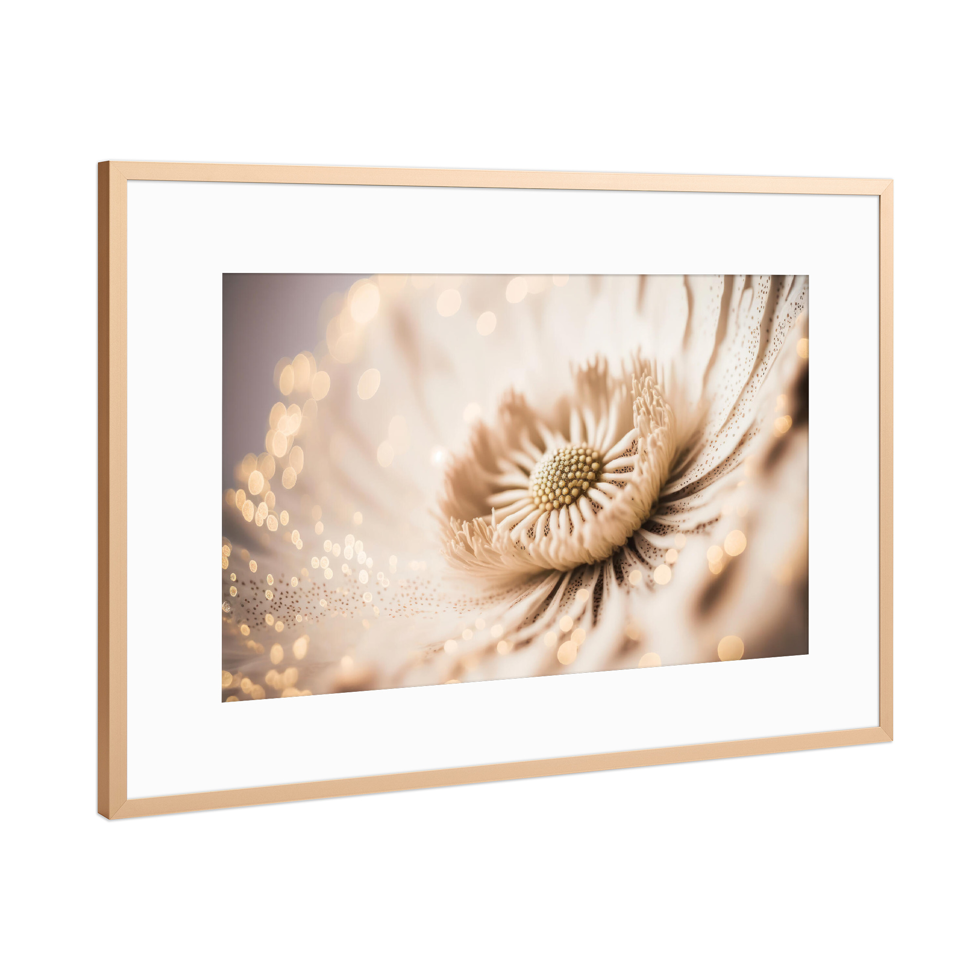 Poster mit Rahmen Kupfer "Beige Coral Flower" artboxONE - Natur,Floral,Für Mama