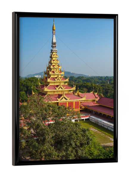 Poster mit schwarzem Rahmen "Mandalay in Myanmar" artboxONE - Architektur