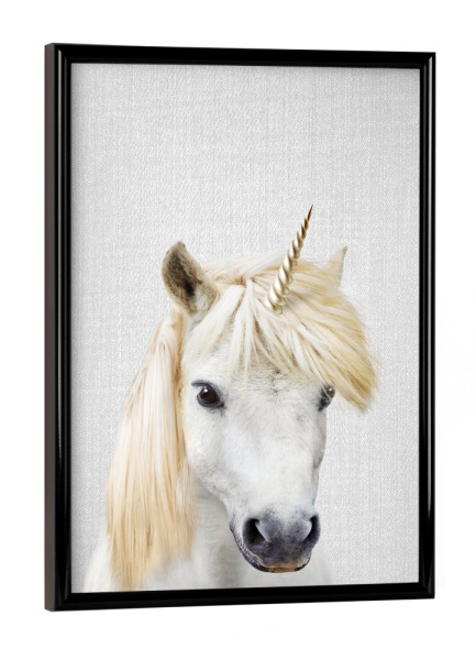 Poster mit schwarzem Rahmen "Einhorn - Bunt" artboxONE - Für Kinder,Tiere,Liebe,Fiktion,Für Mama