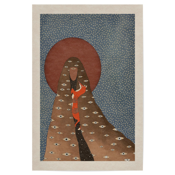 Poster 30x20 cm "Pink Priest - I will take you home" artboxONE - Tiere,Menschen,Galaxy - Fuchs,Wald,Tier,Freund,Tierfreund,Person,Mensch,Heilig