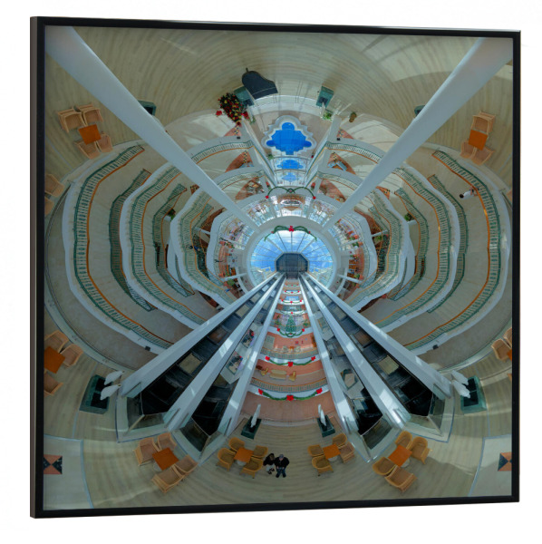 Poster mit schwarzem Rahmen 30x30 cm "Co-Ca-Palace Atrium - Looking Up" artboxONE - Städte,Reise,Abstrakt,Architektur,Reise / Länder