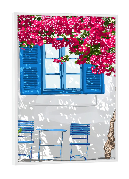 Poster mit weißem Rahmen "Partei von zwei Malerei" artboxONE - Architektur