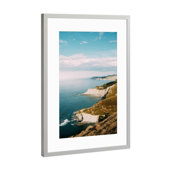 Poster mit Rahmen Silber "Küste im Baskenland" artboxONE - Natur,Reise,Abstrakt,Reise / Strand und Meer,Reise / Länder