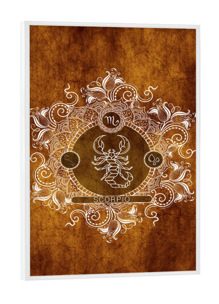 Poster mit weißem Rahmen "Tierkreis - Mandarine - Skorpion" artboxONE - Natur,Floral,Abstrakt
