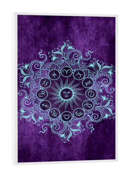 Poster mit weißem Rahmen "Tierkreis - Traube - Alle" artboxONE - Natur,Floral,Abstrakt