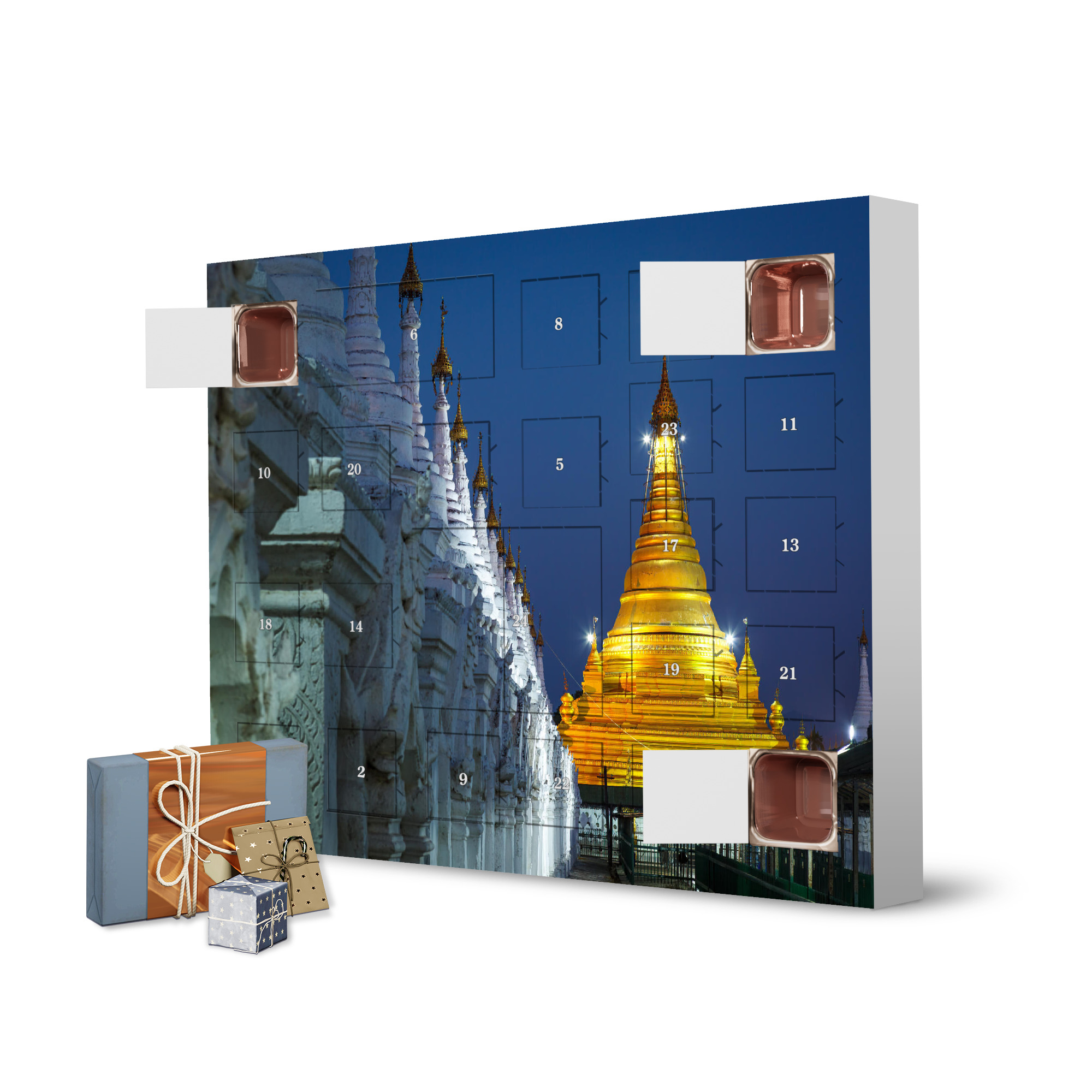Adventskalender zum Selbstbefüllen Die Goldenen Pagoden artboxONE Adventskalender Architektur