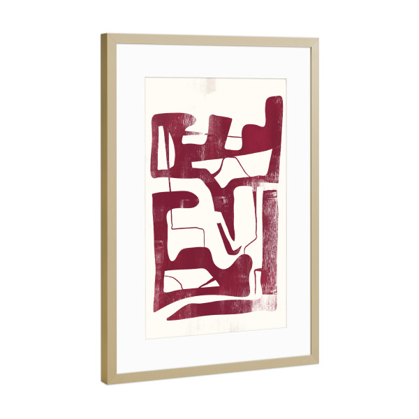 Poster mit Rahmen Gold "Abstrakt Magenta B" artboxONE - Abstrakt,Geometrie