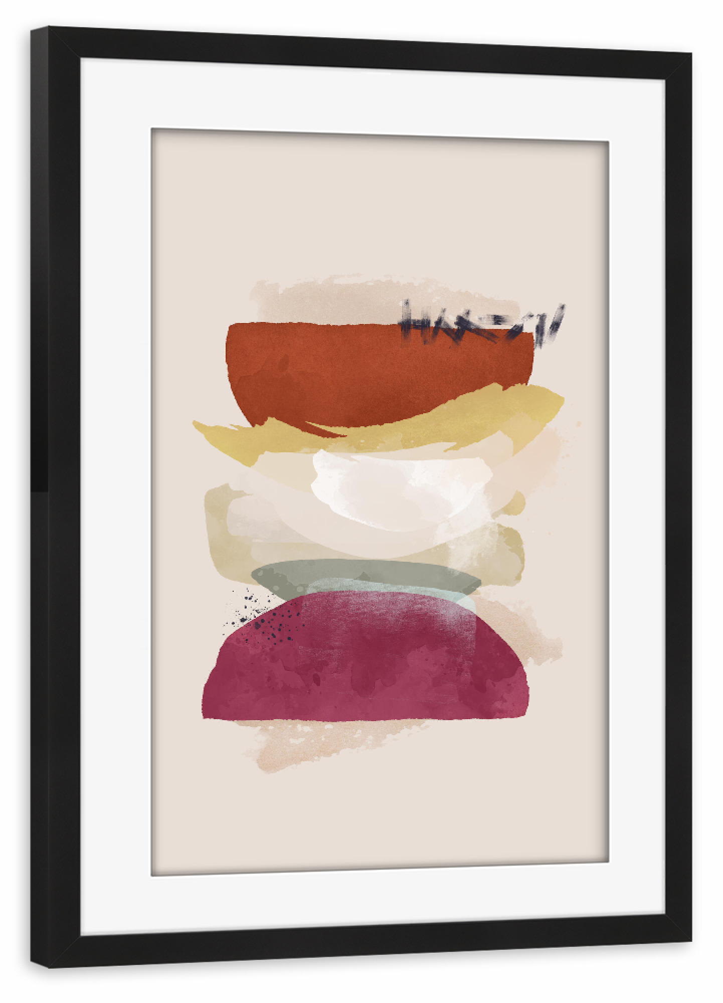 Poster mit Rahmen schwarz "Abstrakte Brüste Colorful B" artboxONE - Abstrakt