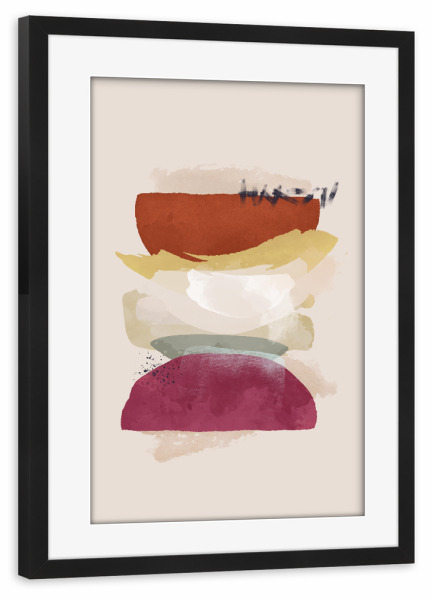 Poster mit Rahmen schwarz "Abstrakte Brüste Colorful B" artboxONE - Abstrakt