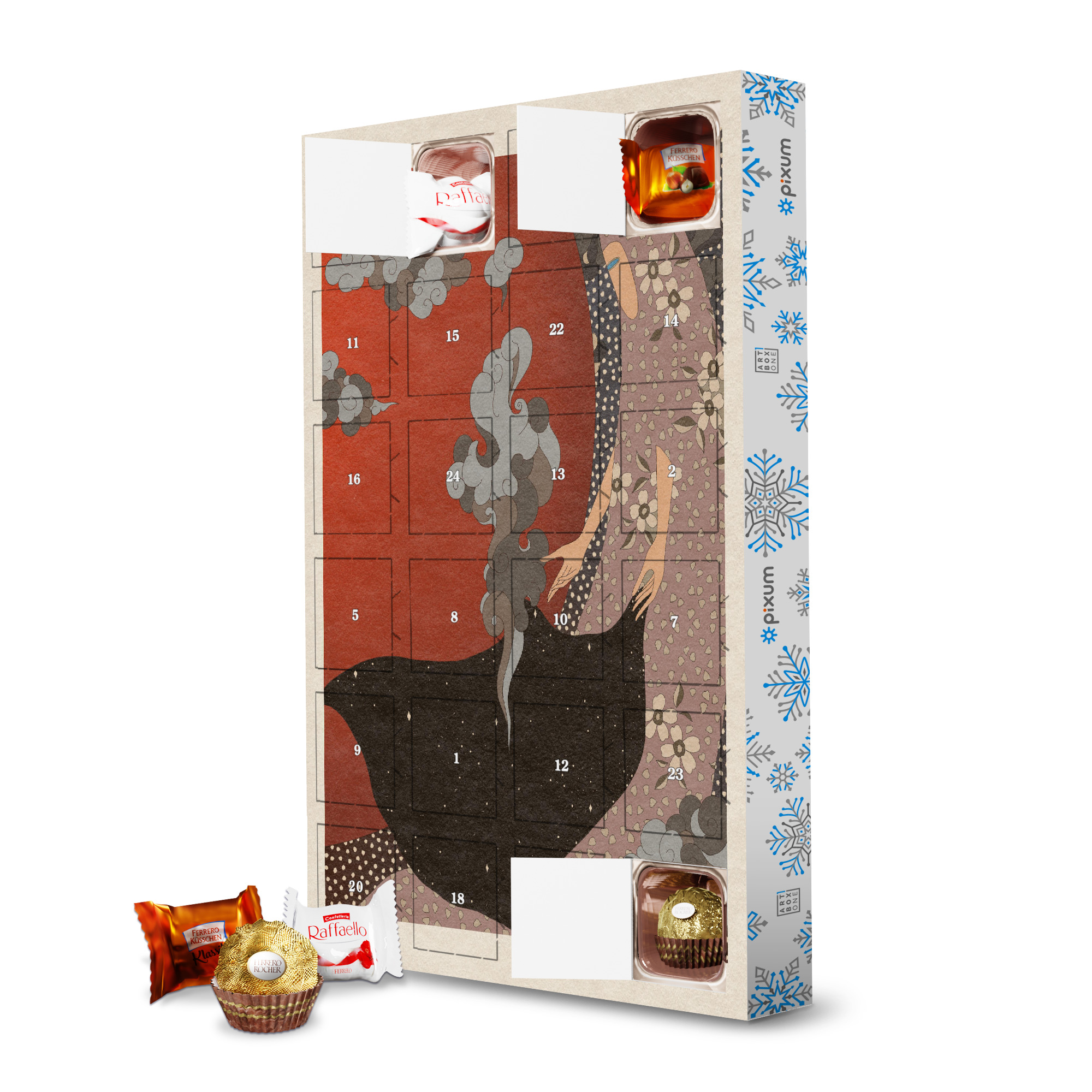 Adventskalender mit Ferrero Pralinen Pink Priest - Unwrapping Clouds artboxONE Adventskalender Menschen