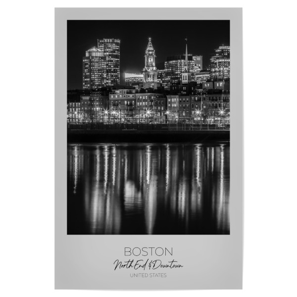 Poster "Im Fokus: BOSTON am Abend" artboxONE - Schwarzweiß,Architektur,Städte / Boston