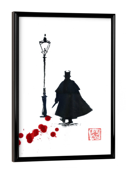 Poster mit schwarzem Rahmen "Jack the Ripper" artboxONE - Städte / London - Jack the ripper,Blut,Sumie,Japan