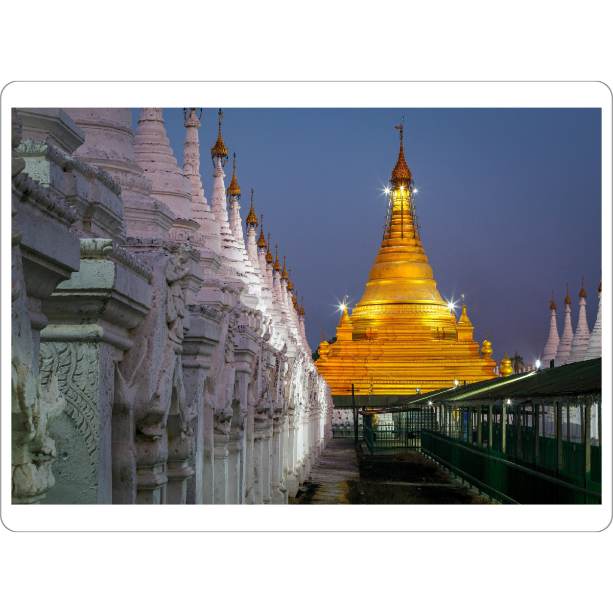 Tischset "Die Goldenen Pagoden von Mandalay" artboxONE - Architektur - Myanmar,Mandalay,Pagode,Stupa,Tempel,Asien,Buddhismus,Kloster,Religion