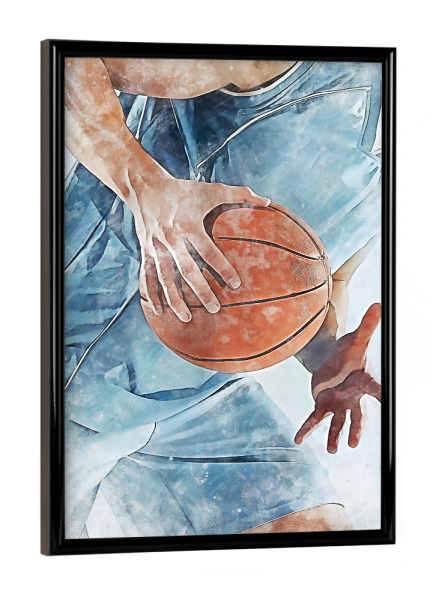 Poster mit schwarzem Rahmen "Basketball 3 (matart)" artboxONE - Sport - Basketball,Korb,Ball,Basketballspieler,Nba,Spieler,Team,Sport