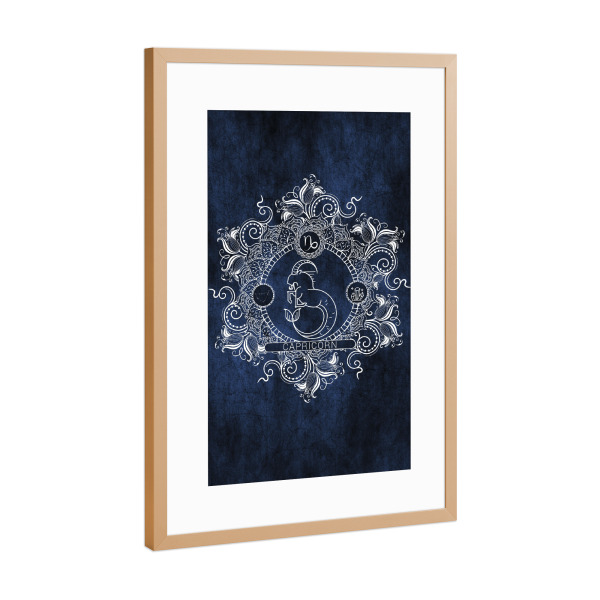 Poster mit Rahmen Kupfer "Tierkreis - Eis - Steinbock" artboxONE - Natur,Floral,Abstrakt