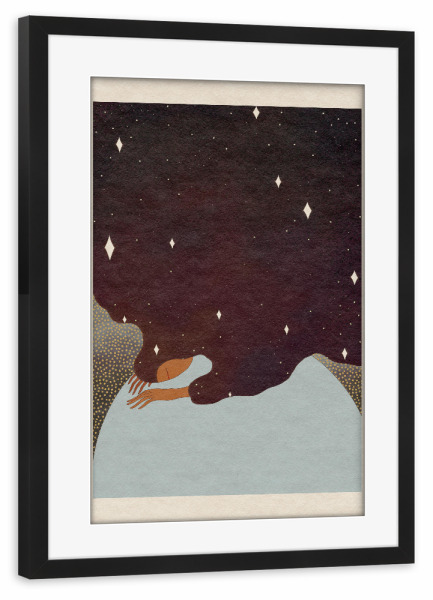 Poster mit Rahmen schwarz "Pink Priest - Nightfall" artboxONE - Menschen,Fiktion,Galaxy