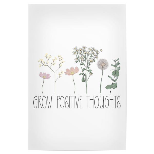 Poster 30x20 cm "Wachsen Sie positive Gedanken" artboxONE - Floral,Buchstaben,Festivals