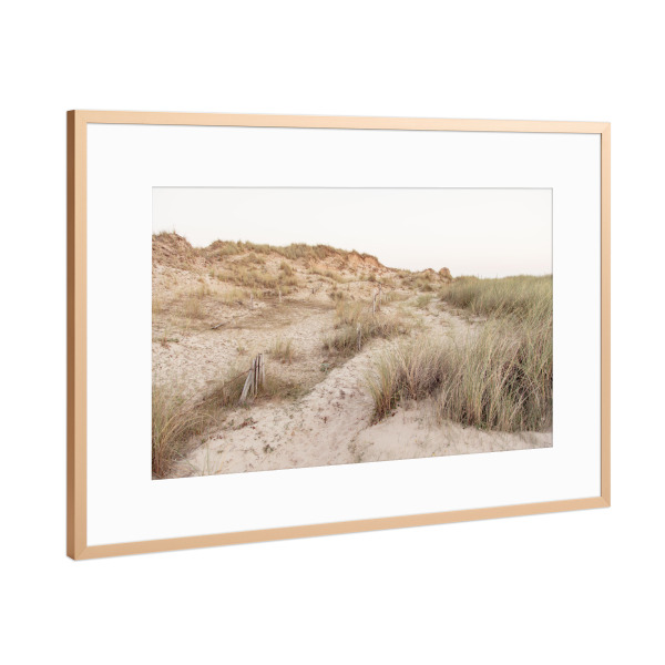 Poster mit Rahmen Kupfer "Stranddünen - Sonnenuntergang" artboxONE - Natur,Reise