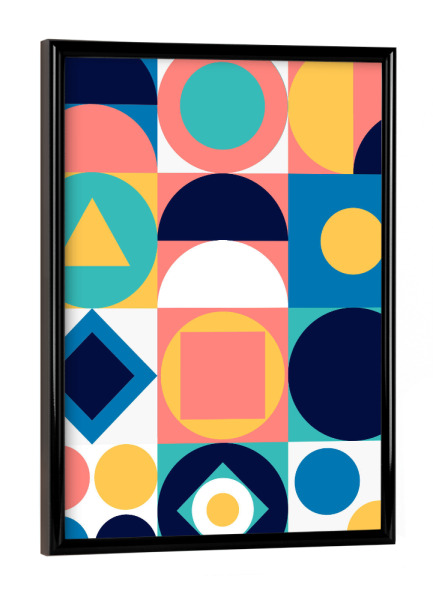 Poster mit schwarzem Rahmen "Mescolanza C" artboxONE - Abstrakt,Geometrie - Flach,Geometrisch,Geometrisch,Geometrisch,Kreis,Modern