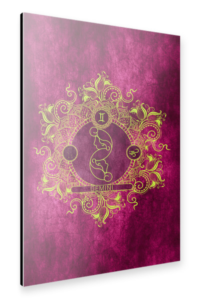 Alu-Dibond "Tierkreis - Zitrone - Zwillinge" 30x20 cm artboxONE