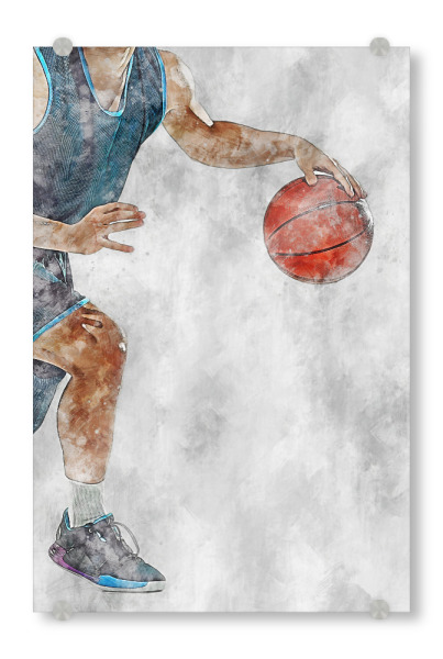 Acrylglasbild "Basketball 5 (matart)" artboxONE - Sport - Basketball,Korb,Ball,Basketballspieler,Nba,Spieler,Team,Sport