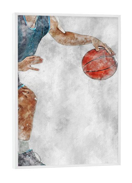 Poster mit weißem Rahmen "Basketball 5 (matart)" artboxONE - Sport - Basketball,Korb,Ball,Basketballspieler,Nba,Spieler,Team,Sport