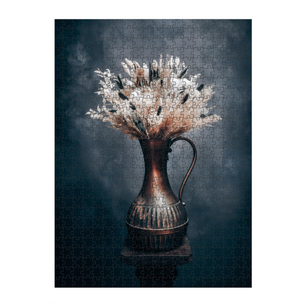 Puzzle Ravensburger "Trockenblumenstrauß Schwarz Weiß" artboxONE - Natur,Floral